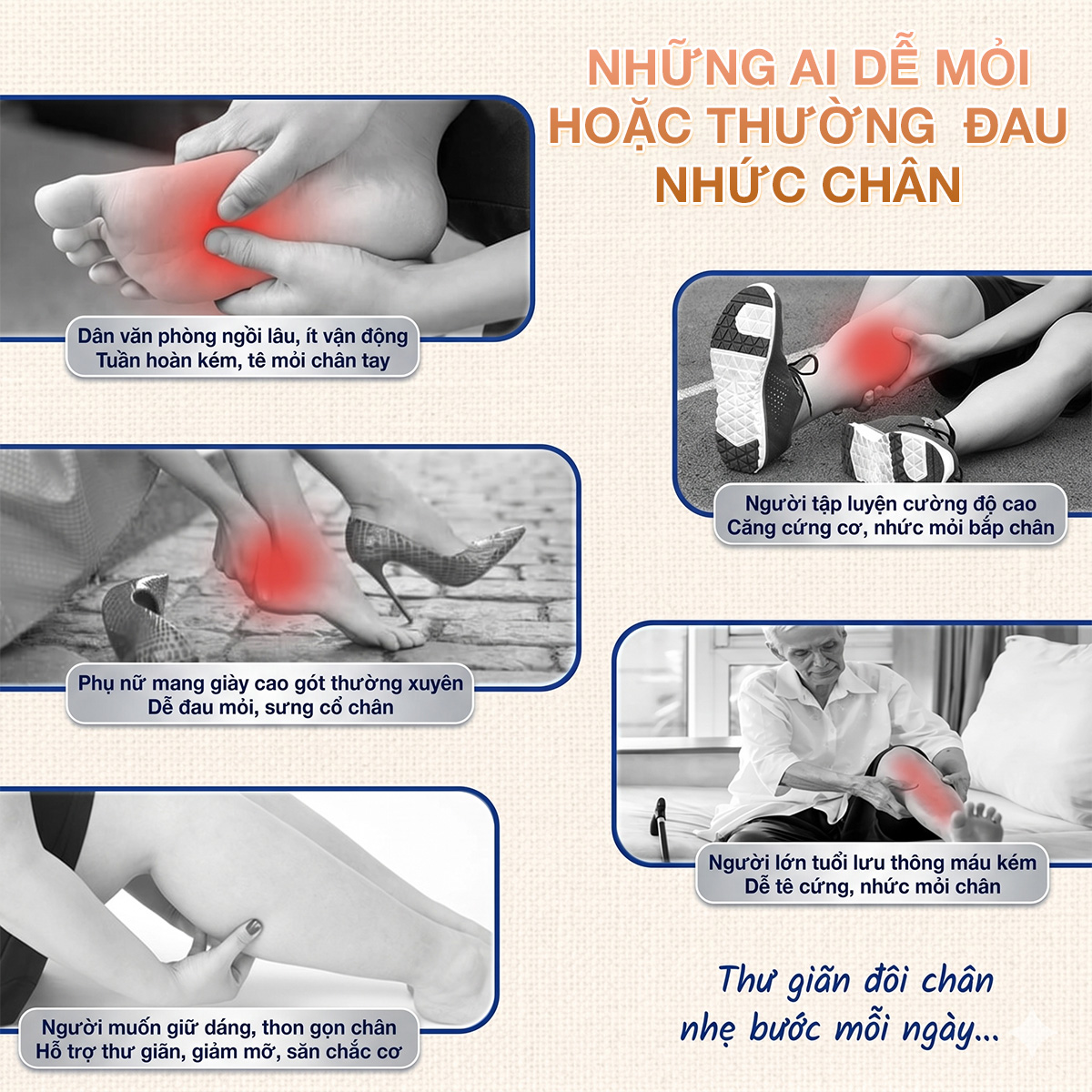 Máy massage chân và rung chân OKACHI JP-801 ( Màu kem)